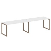 Metal System Quattro 4x4 40БО.СМ-2.4 (Белый/Мокко) Рабочая станция на 2 раб.места на О-образном м/к