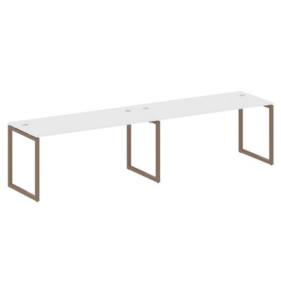 Metal System Quattro 4x4 40БО.СМ-2.4 (Белый/Мокко) Рабочая станция на 2 раб.места на О-образном м/к