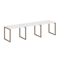 Metal System Quattro 4x4 40БО.СМ-3.1 (Белый/Мокко) Рабочая станция на 3 раб.места на О-образном м/к