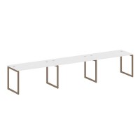 Metal System Quattro 4x4 40БО.СМ-3.3 (Белый/Мокко) Рабочая станция на 3 раб.места на О-образном м/к