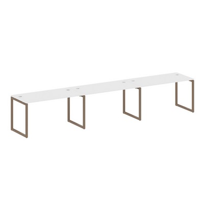 Metal System Quattro 4x4 40БО.СМ-3.3 (Белый/Мокко) Рабочая станция на 3 раб.места на О-образном м/к