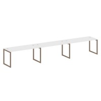 Metal System Quattro 4x4 40БО.СМ-3.4 (Белый/Мокко) Рабочая станция на 3 раб.места на О-образном м/к