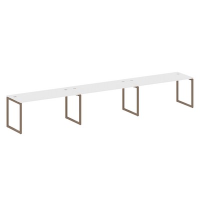 Metal System Quattro 4x4 40БО.СМ-3.4 (Белый/Мокко) Рабочая станция на 3 раб.места на О-образном м/к