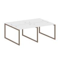 Metal System Quattro 4x4 40БО.СМ-4.1 (Белый/Мокко) Рабочая станция на 4 раб.места на О-образном м/к