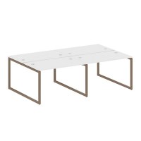 Metal System Quattro 4x4 40БО.СМ-4.2 (Белый/Мокко) Рабочая станция на 4 раб.места на О-образном м/к