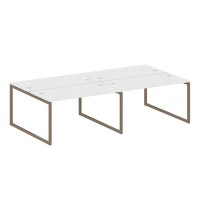 Metal System Quattro 4x4 40БО.СМ-4.3 (Белый/Мокко) Рабочая станция на 4 раб.места на О-образном м/к