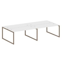 Metal System Quattro 4x4 40БО.СМ-4.4 (Белый/Мокко) Рабочая станция на 4 раб.места на О-образном м/к