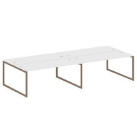 Metal System Quattro 4x4 40БО.СМ-4.5 (Белый/Мокко) Рабочая станция на 4 раб.места на О-образном м/к