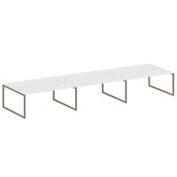 Metal System Quattro 4x4 40БО.СМ-6.5 (Белый/Мокко) Рабочая станция на 6 раб.мест на О-образном м/к