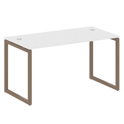 Metal System Quattro 4x4 40БО.СП-3 (Белый/Мокко) Стол письменный на О-образном м/к