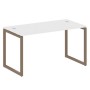 Metal System Quattro 4x4 40БО.СП-3 (Белый/Мокко) Стол письменный на О-образном м/к