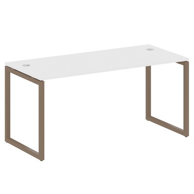 Metal System Quattro 4x4 40БО.СП-4 (Белый/Мокко) Стол письменный на О-образном м/к