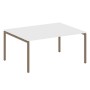 Metal System Quattro 4x4 40БП.ПРГ-1.4 (Белый/Мокко) Переговорный стол, 1 столешница на П-образном м/к