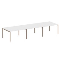 Metal System Quattro 4x4 40БП.ПРГ-3.3 (Белый/Мокко) Переговорный стол, 3 столешницы на П-образном м/к