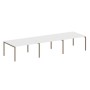 Metal System Quattro 4x4 40БП.ПРГ-3.3 (Белый/Мокко) Переговорный стол, 3 столешницы на П-образном м/к