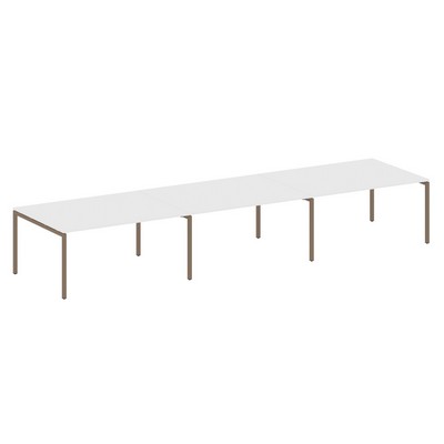 Metal System Quattro 4x4 40БП.ПРГ-3.4 (Белый/Мокко) Переговорный стол, 3 столешницы на П-образном м/к