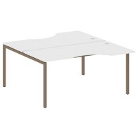 Metal System Quattro 4x4 40БП.РАС-СА-2.1 (Белый/Мокко) Рабочая станция криволинейная на П-образном м/к