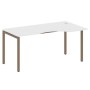 Metal System Quattro 4x4 40БП.СА-1 Пр (Белый/Мокко) Стол криволинейный правый на П-образном м/к