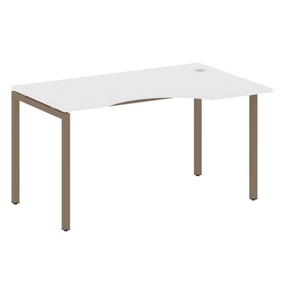 Metal System Quattro 4x4 40БП.СА-2 Пр (Белый/Мокко) Стол криволинейный правый на П-образном м/к