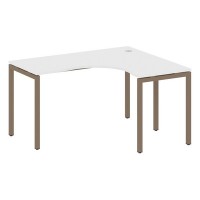 Metal System Quattro 4x4 40БП.СА-3 Пр (Белый/Мокко) Стол криволинейный правый на П-образном м/к