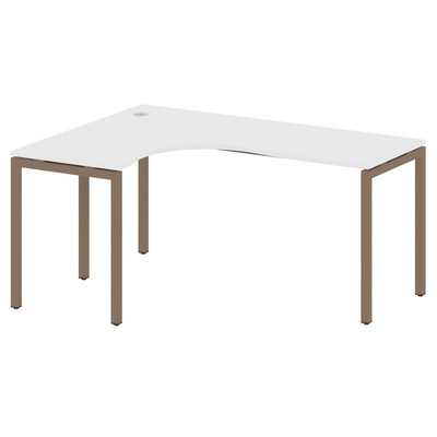 Metal System Quattro 4x4 40БП.СА-4 Л (Белый/Мокко) Стол криволинейный левый на П-образном м/к
