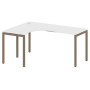 Metal System Quattro 4x4 40БП.СА-4 Л (Белый/Мокко) Стол криволинейный левый на П-образном м/к