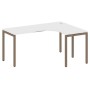 Metal System Quattro 4x4 40БП.СА-4 Пр (Белый/Мокко) Стол криволинейный правый на П-образном м/к