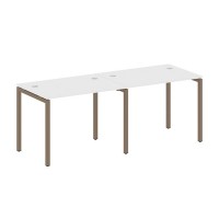 Metal System Quattro 4x4 40БП.СМ-2.1 (Белый/Мокко) Рабочая станция на 2 раб.места на П-образном м/к