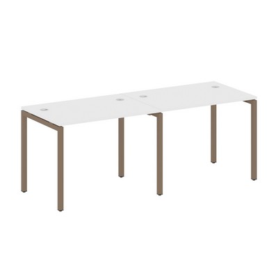 Metal System Quattro 4x4 40БП.СМ-2.1 (Белый/Мокко) Рабочая станция на 2 раб.места на П-образном м/к