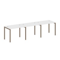 Metal System Quattro 4x4 40БП.СМ-3.1 (Белый/Мокко) Рабочая станция на 3 раб.места на П-образном м/к