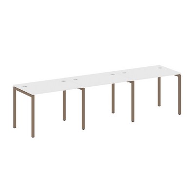 Metal System Quattro 4x4 40БП.СМ-3.1 (Белый/Мокко) Рабочая станция на 3 раб.места на П-образном м/к