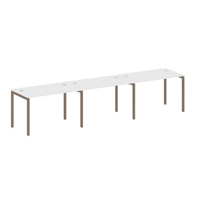 Metal System Quattro 4x4 40БП.СМ-3.2 (Белый/Мокко) Рабочая станция на 3 раб.места на П-образном м/к