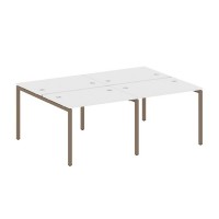 Metal System Quattro 4x4 40БП.СМ-4.1 (Белый/Мокко) Рабочая станция на 4 раб.места на П-образном м/к