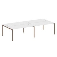 Metal System Quattro 4x4 40БП.СМ-4.4 (Белый/Мокко) Рабочая станция на 4 раб.места на П-образном м/к