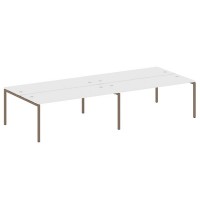 Metal System Quattro 4x4 40БП.СМ-4.5 (Белый/Мокко) Рабочая станция на 4 раб.места на П-образном м/к