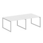 Metal System Quattro 4x4 40БО.ПРГ-2.2 (Белый/Серый) Переговорный стол, 2 столешницы на О-образном м/к