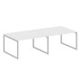 Metal System Quattro 4x4 40БО.ПРГ-2.3 (Белый/Серый) Переговорный стол, 2 столешницы на О-образном м/к