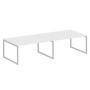Metal System Quattro 4x4 40БО.ПРГ-2.4 (Белый/Серый) Переговорный стол, 2 столешницы на О-образном м/к