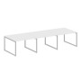 Metal System Quattro 4x4 40БО.ПРГ-3.2 (Белый/Серый) Переговорный стол, 3 столешницы на О-образном м/к