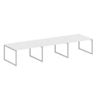 Metal System Quattro 4x4 40БО.ПРГ-3.3 (Белый/Серый) Переговорный стол, 3 столешницы на О-образном м/к