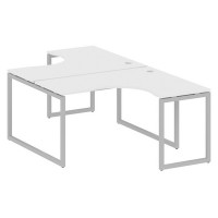 Metal System Quattro 4x4 40БО.РАС-СА-2.3 (Белый/Серый) Рабочая станция криволинейная на О-образном м/к