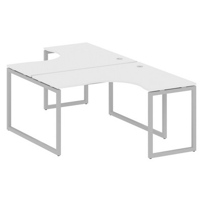 Metal System Quattro 4x4 40БО.РАС-СА-2.3 (Белый/Серый) Рабочая станция криволинейная на О-образном м/к