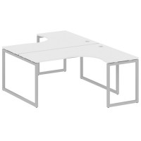 Metal System Quattro 4x4 40БО.РАС-СА-2.4 (Белый/Серый) Рабочая станция криволинейная на О-образном м/к