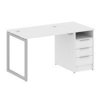 Metal System Quattro 4x4 40БО.РС-СТП -1.1 (Белый/Серый) Рабочая станция на О-образном м/к с опорной тумбой