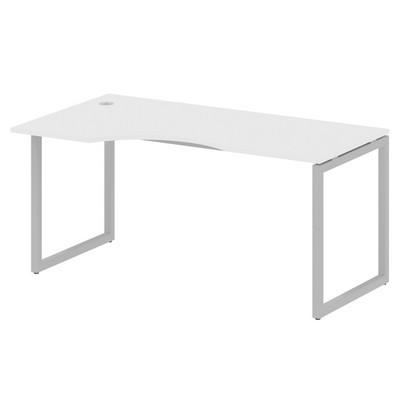 Metal System Quattro 4x4 40БО.СА-1 Л (Белый/Серый) Стол криволинейный левый на О-образном м/к