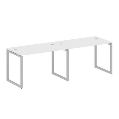 Metal System Quattro 4x4 40БО.СМ-2.2 (Белый/Серый) Рабочая станция на 2 раб.места на О-образном м/к