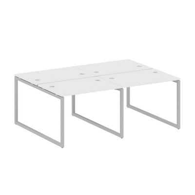 Metal System Quattro 4x4 40БО.СМ-4.1 (Белый/Серый) Рабочая станция на 4 раб.места на О-образном м/к