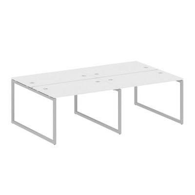 Metal System Quattro 4x4 40БО.СМ-4.2 (Белый/Серый) Рабочая станция на 4 раб.места на О-образном м/к