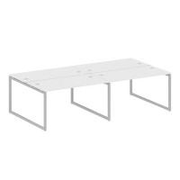 Metal System Quattro 4x4 40БО.СМ-4.3 (Белый/Серый) Рабочая станция на 4 раб.места на О-образном м/к