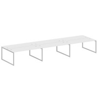 Metal System Quattro 4x4 40БО.СМ-6.5 (Белый/Серый) Рабочая станция на 6 раб.мест на О-образном м/к